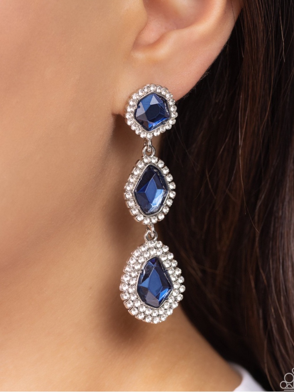 NWT Royalty Navy Blue Dangle Drop Earrings